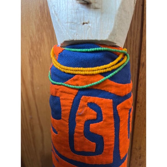 1970’s Wooden Kuna Doll San Blas Islands Panama Handcrafted Hand Stitched Mola - Picture 4 of 10